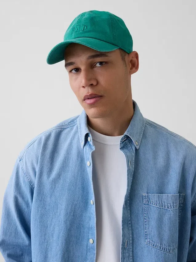 Baseballkeps med tvättad logotyp
