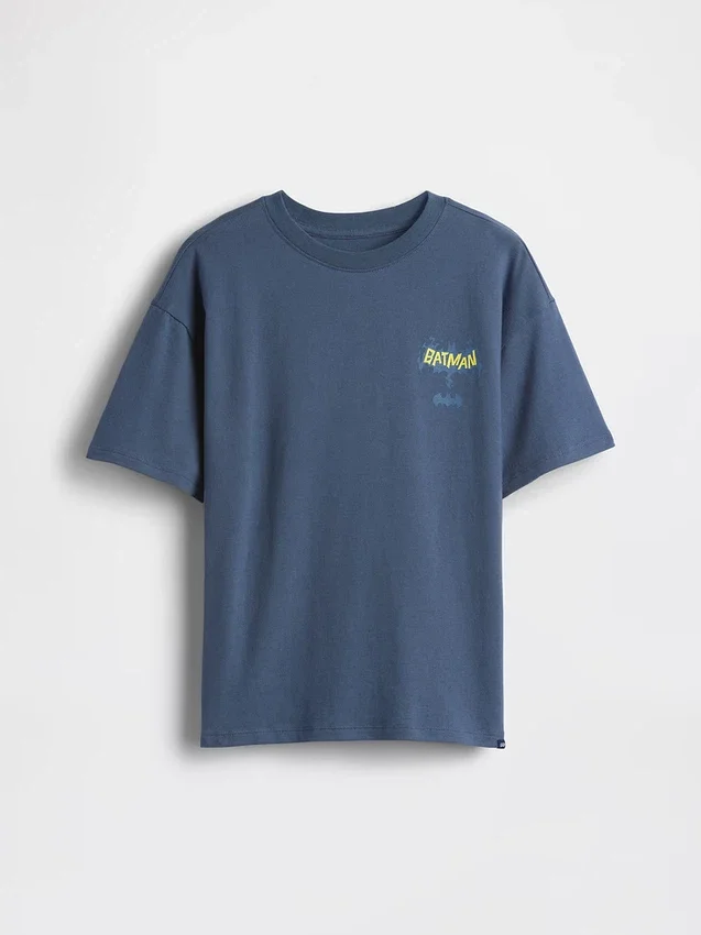 Batman-T-shirt med grafiskt tryck i avslappnad passform för barn