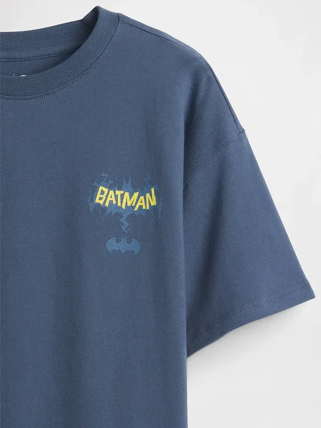 Batman-T-shirt med grafiskt tryck i avslappnad passform för barn