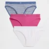 Bikini i ekologisk stretchbomull med logotyp (3-pack)