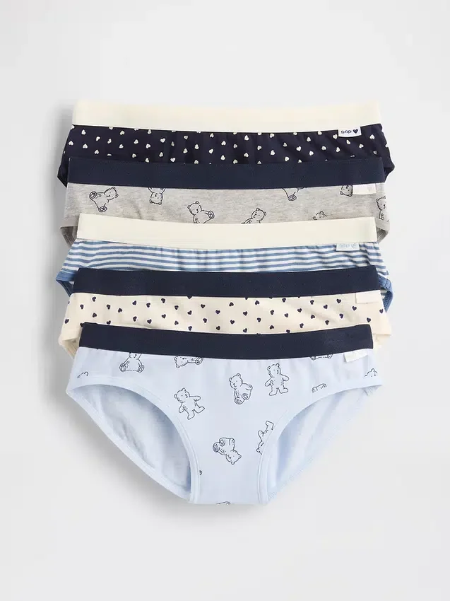 Bikinitrosa i ekologisk stretchbomull för barn (5-pack)