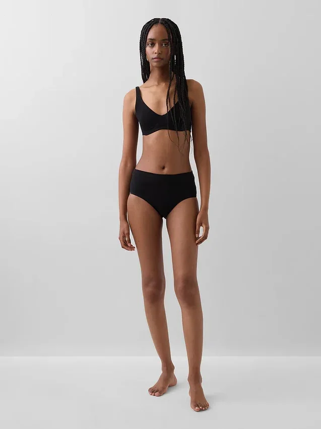 Bikinitrosa i ekologisk stretchbomull med hög midja