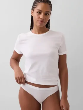 Bikinitrosa i ekologisk stretchbomull med logotyp
