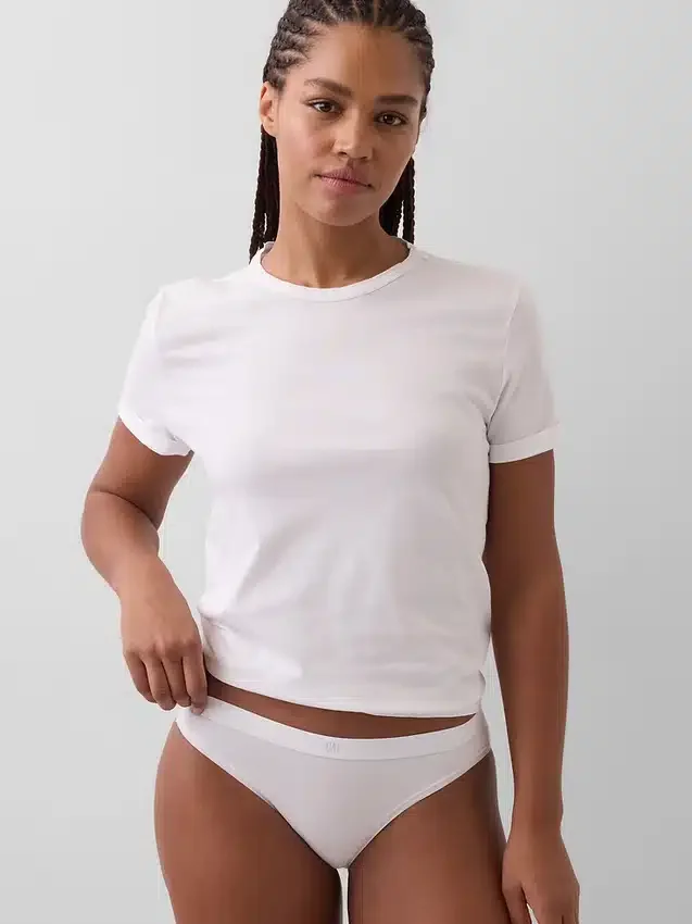 Bikinitrosa i ekologisk stretchbomull med logotyp