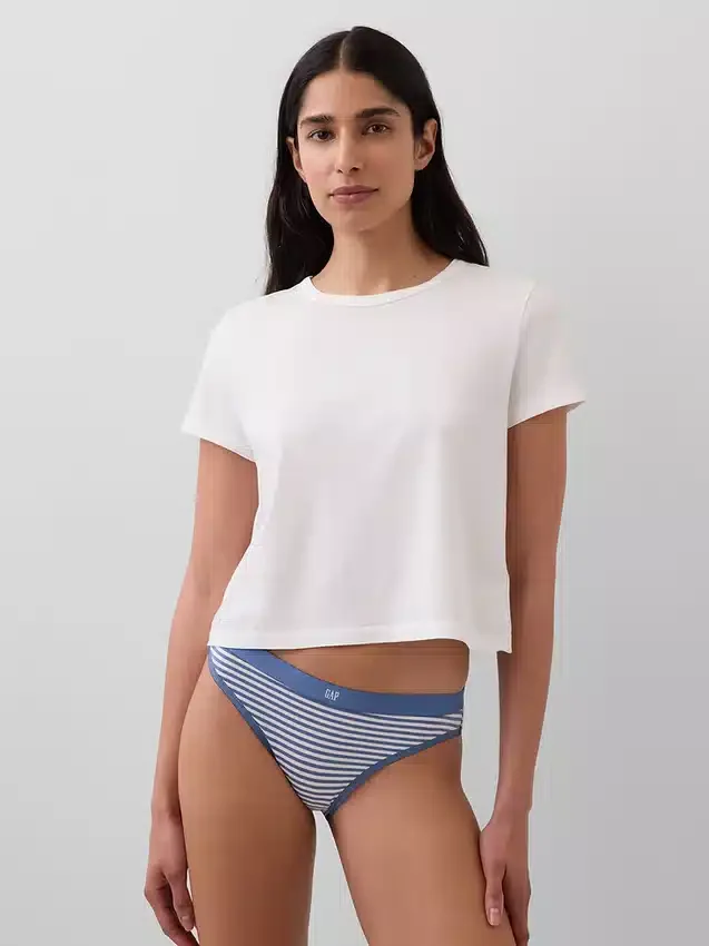 Bikinitrosa i ekologisk stretchbomull med logotyp