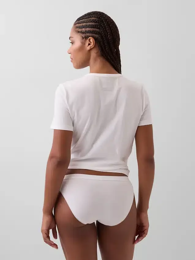 Bikinitrosa i ekologisk stretchbomull med logotyp