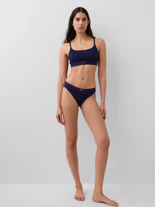 Bikinitrosa i ekologisk stretchbomull med logotyp