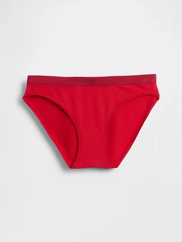 Bikinitrosa i ekologisk stretchbomull med logotyp