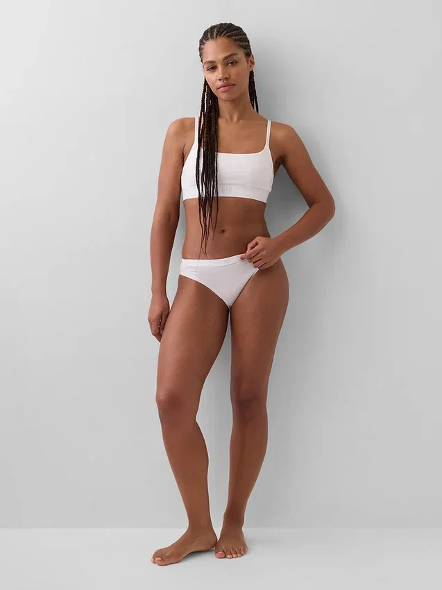 Bikinitrosa i ekologisk stretchbomull med logotyp