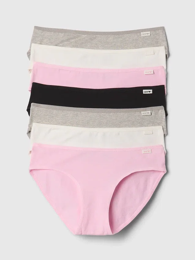 Bikinitrosor i ekologisk stretchbomull för barn (7-pack)