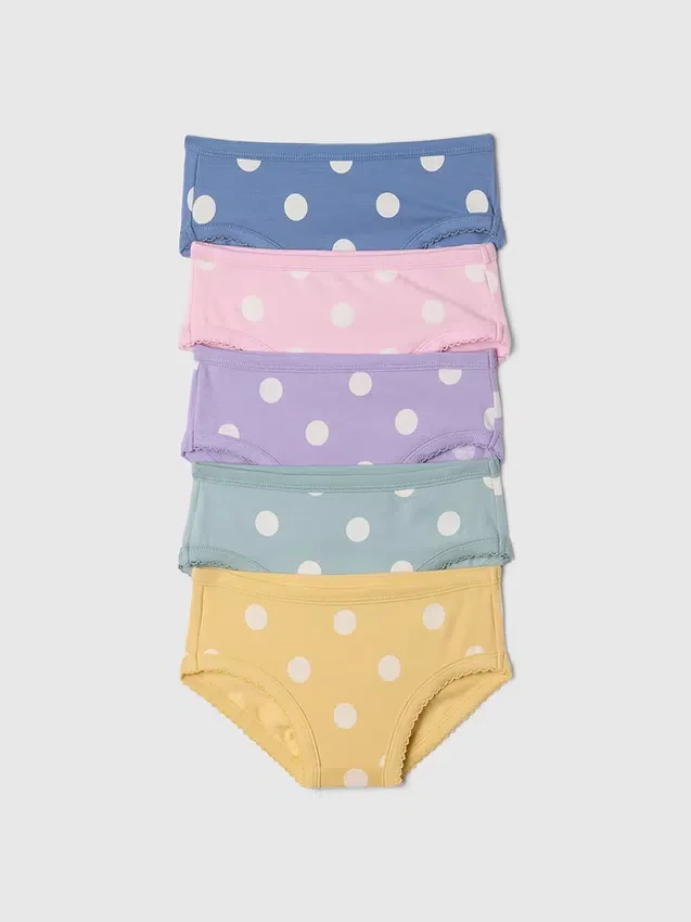 Bikinitrosor i ekologisk stretchbomull för småbarn (5-pack)