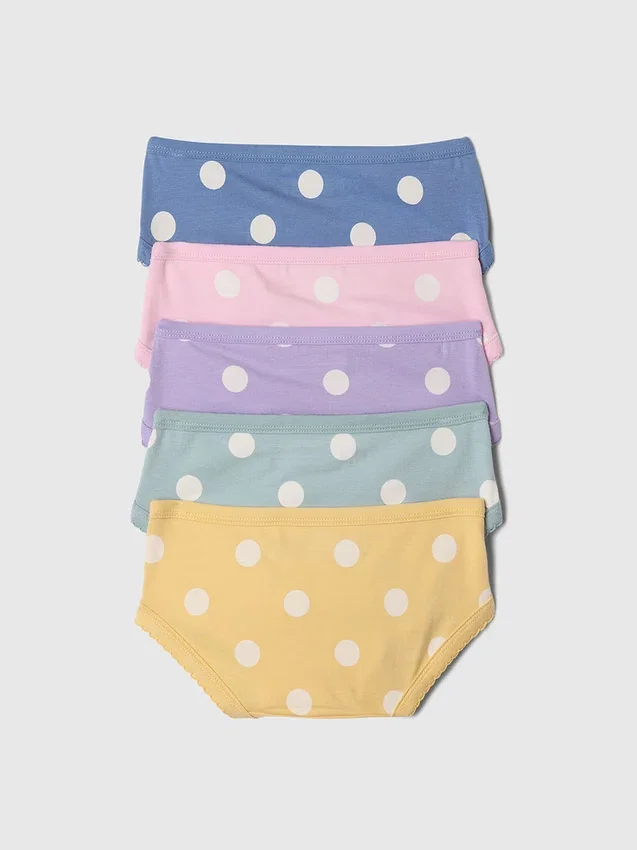 Bikinitrosor i ekologisk stretchbomull för småbarn (5-pack)