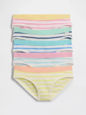 Bikinitrosor i ekologisk stretchbomull med ränder för barn (5-pack)