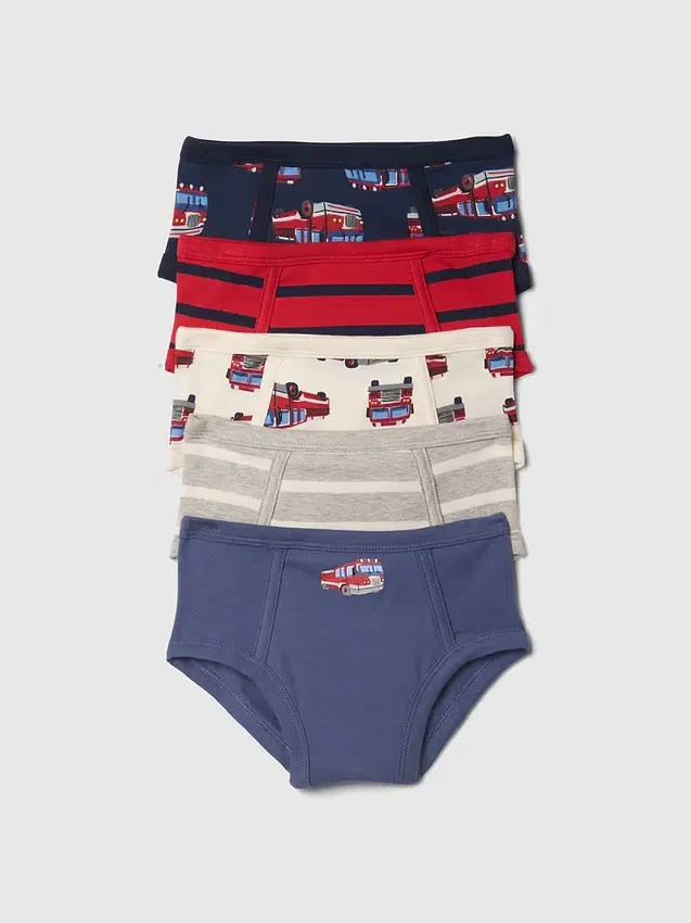 Bikiniunderbyxor i ekologisk bomull för småbarn (5-pack)