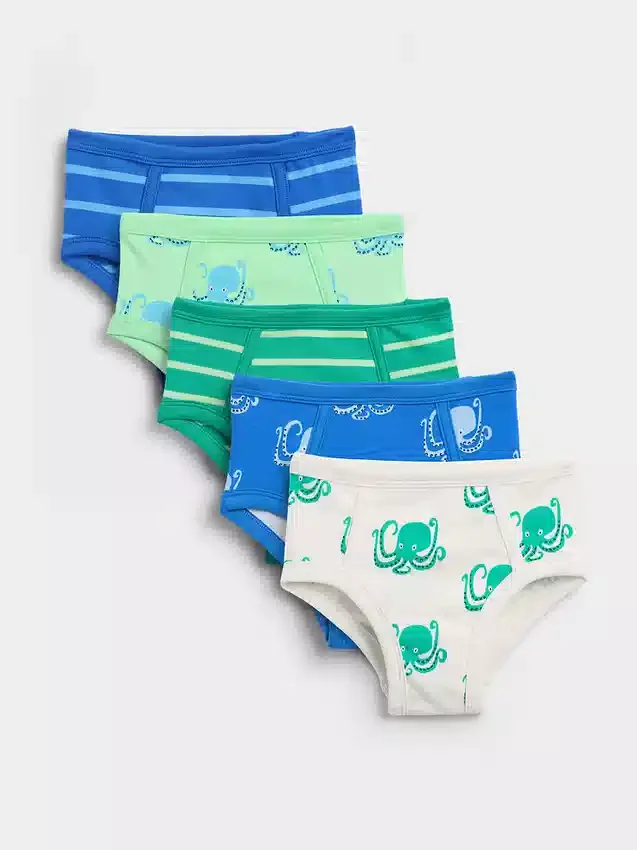 Bikiniunderbyxor i ekologisk bomull för småbarn (5-pack)