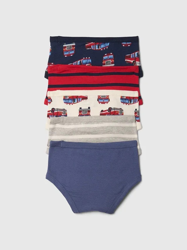 Bikiniunderbyxor i ekologisk bomull för småbarn (5-pack)
