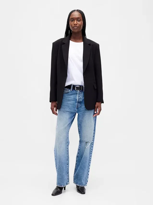 Bistretch-blazer i oversized-modell