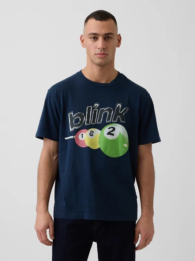 Blink 182 T-shirt med tryck i avslappnad passform