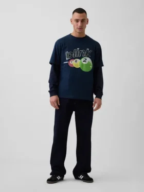 Blink 182 T-shirt med tryck i avslappnad passform