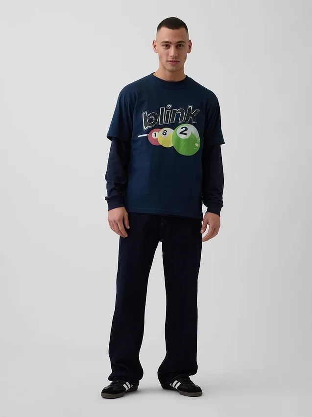 Blink 182 T-shirt med tryck i avslappnad passform