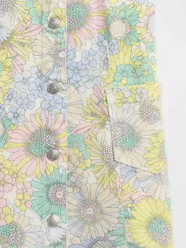 Blommig denimklänning för Baby & Småbarn