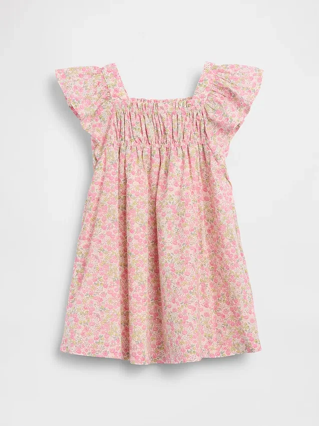 Blommig klänning med fladdrande ärmar för Baby & Småbarn