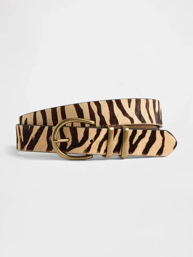 Bälte i kalvskinn med tigermönster