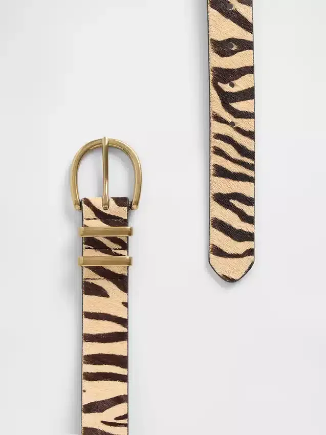 Bälte i kalvskinn med tigermönster