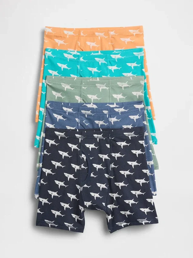Boxershorts i ekologisk stretchbomull för barn (5-pack)