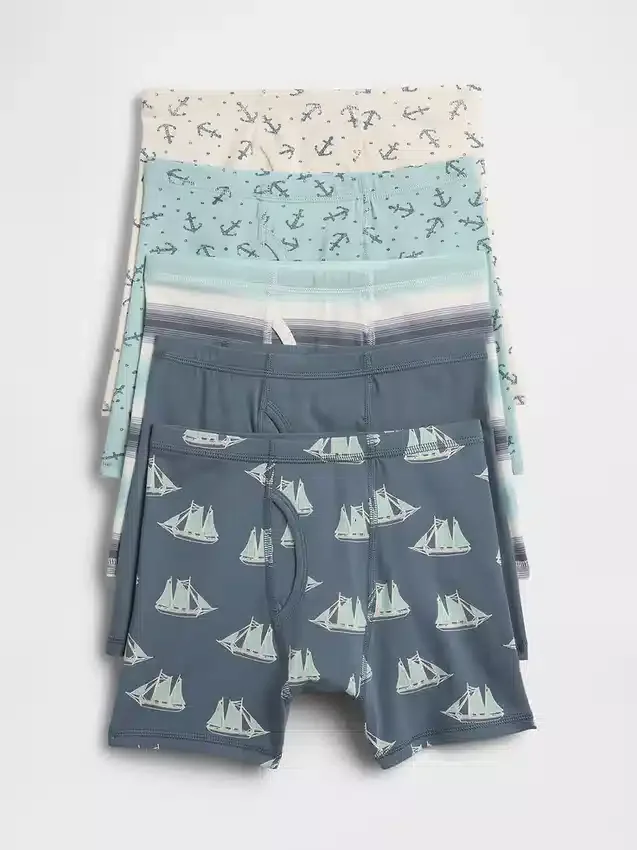 Boxershorts i ekologisk stretchbomull för barn (5-pack)
