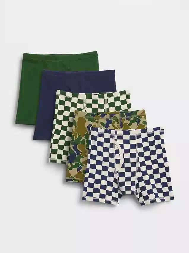 Boxershorts i ekologisk stretchbomull för barn (5-pack)