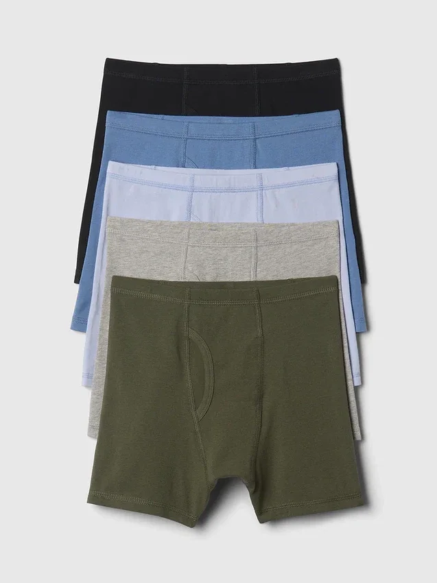 Boxershorts i ekologisk stretchbomull för barn (5-pack)