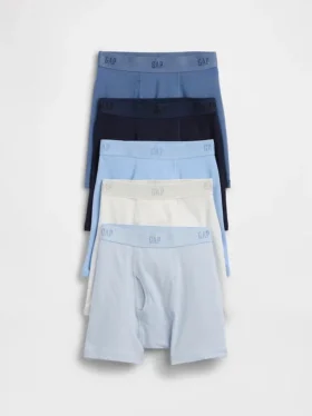 Boxershorts i ekologisk stretchbomull med logotyp för barn (5-pack)