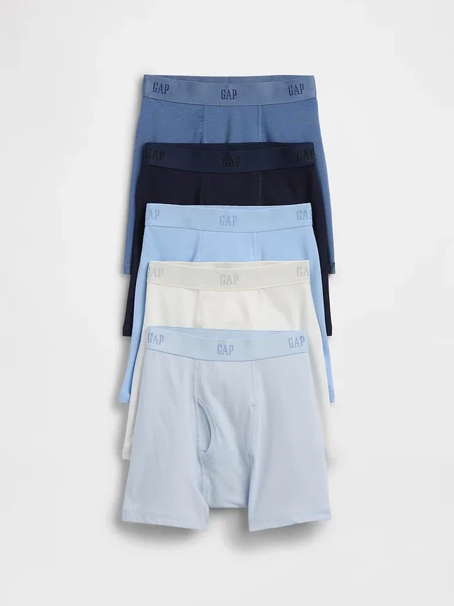 Boxershorts i ekologisk stretchbomull med logotyp för barn (5-pack)