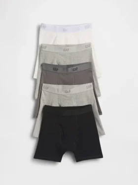 Boxershorts i ekologisk stretchbomull med logotyp för barn (5-pack)