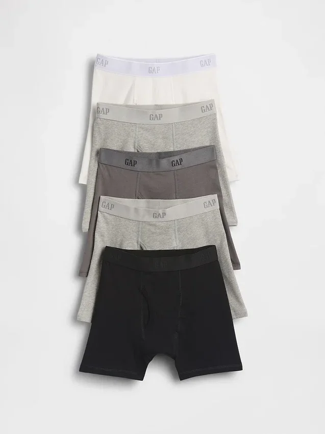 Boxershorts i ekologisk stretchbomull med logotyp för barn (5-pack)