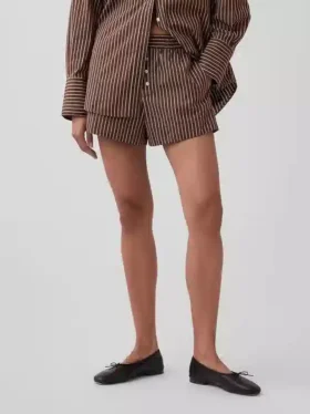 Boxershorts i randig poplin av ekologisk bomull
