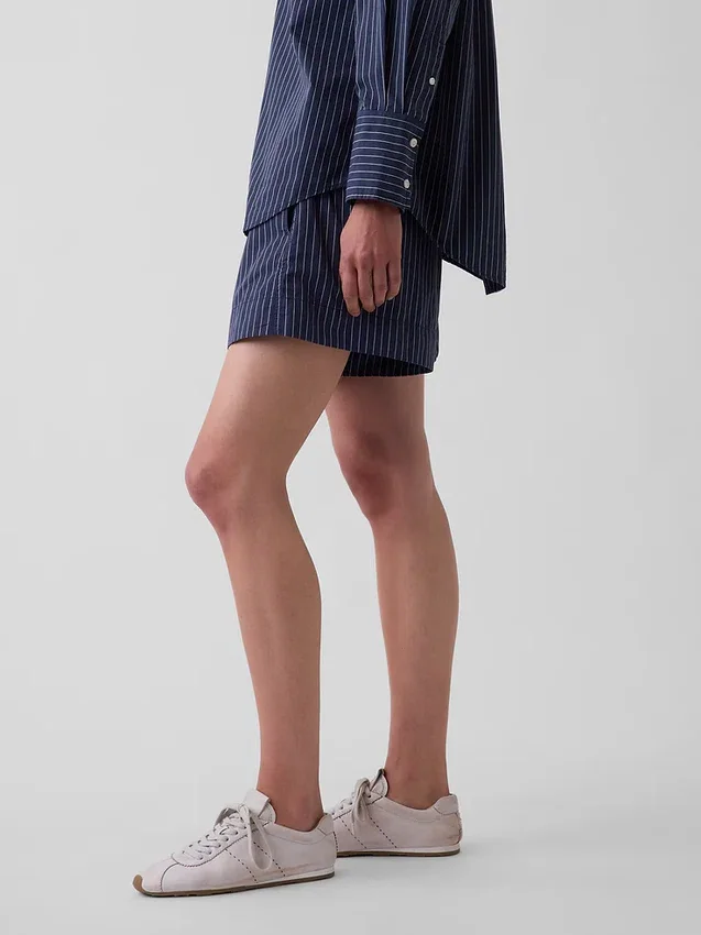 Boxershorts i randig poplin av ekologisk bomull