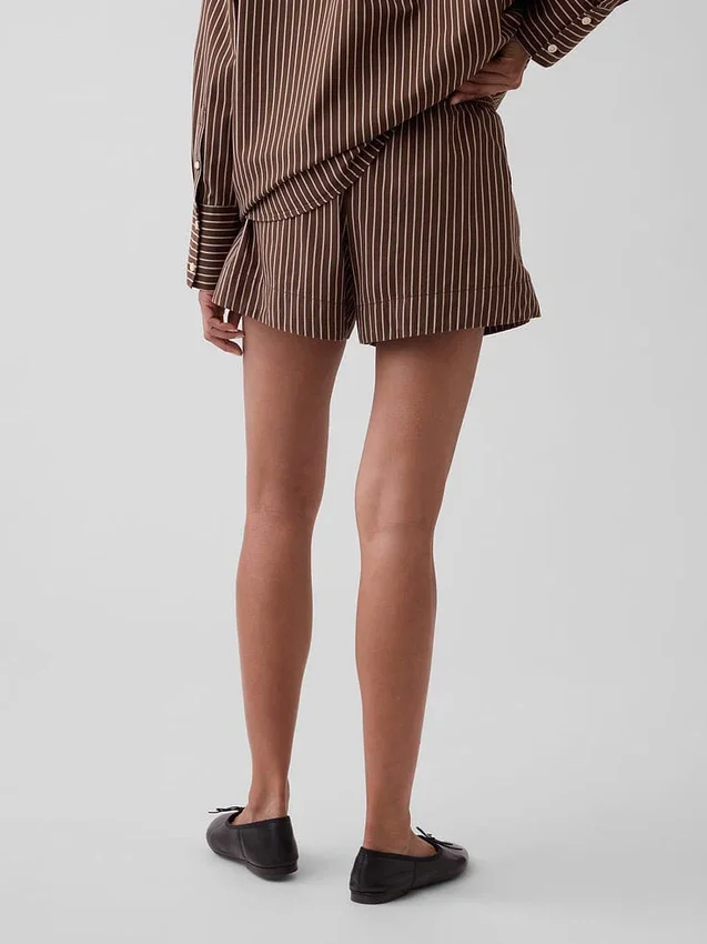 Boxershorts i randig poplin av ekologisk bomull