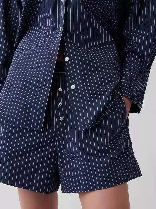 Boxershorts i randig poplin av ekologisk bomull