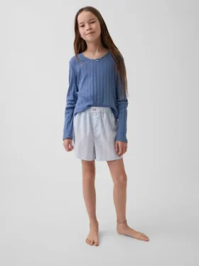 Boxershorts i återvunnen poplin för barn