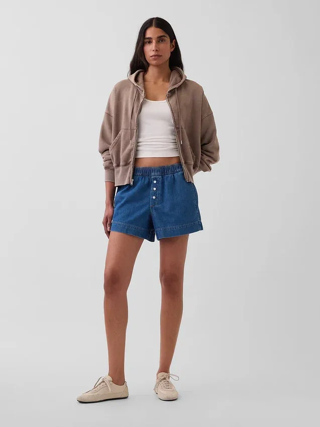 Boxershorts i ultramjuk denim med medelhög midja