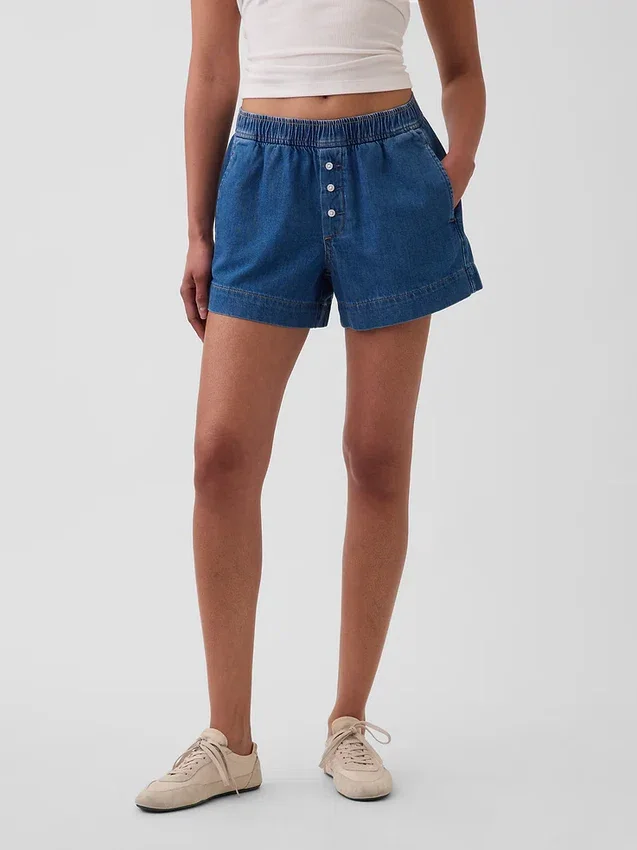 Boxershorts i ultramjuk denim med medelhög midja