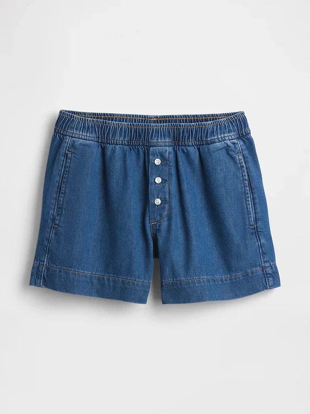 Boxershorts i ultramjuk denim med medelhög midja