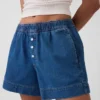 Boxershorts i ultramjuk denim med medelhög midja