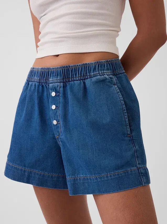 Boxershorts i ultramjuk denim med medelhög midja