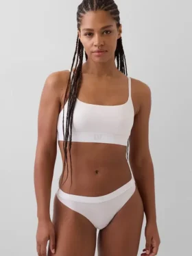 Bralette i ekologisk stretchbomull med logotyp