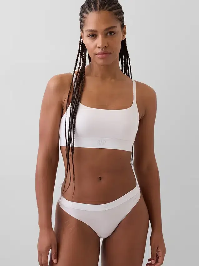 Bralette i ekologisk stretchbomull med logotyp