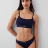 Bralette i ekologisk stretchbomull med logotyp