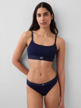 Bralette i ekologisk stretchbomull med logotyp